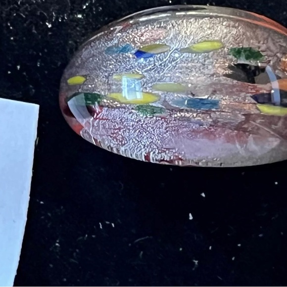 Beautiful Murano Style Glass Ring  with Iridescent Foil Approx Size 9 - Picture 7 of 8